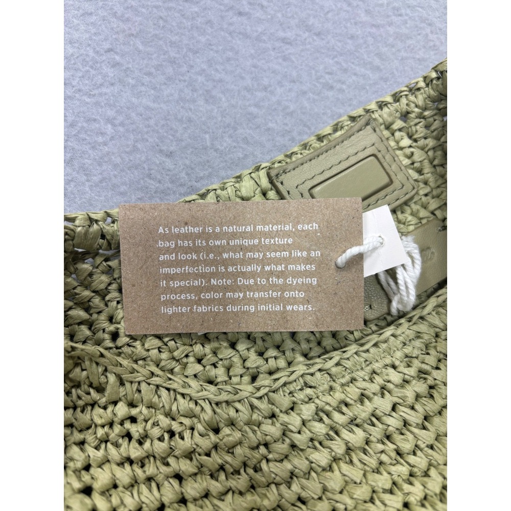 Madewell Camren Straw Bag Sagebrush Shoulder OS Crochet Hobo Bag Green Woven NWT - Picture 11 of 11